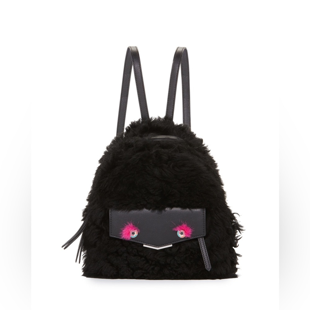 Fendi Mini Monster Genuine Shearling and Mink Backpack